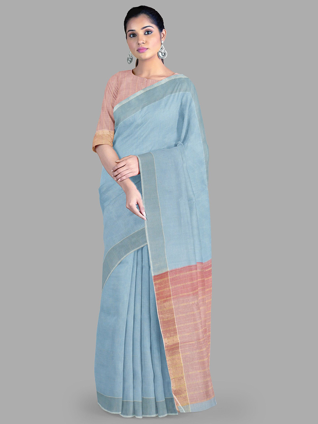 

The Chennai Silks Pure Cotton Narayan Peth Saree, Blue