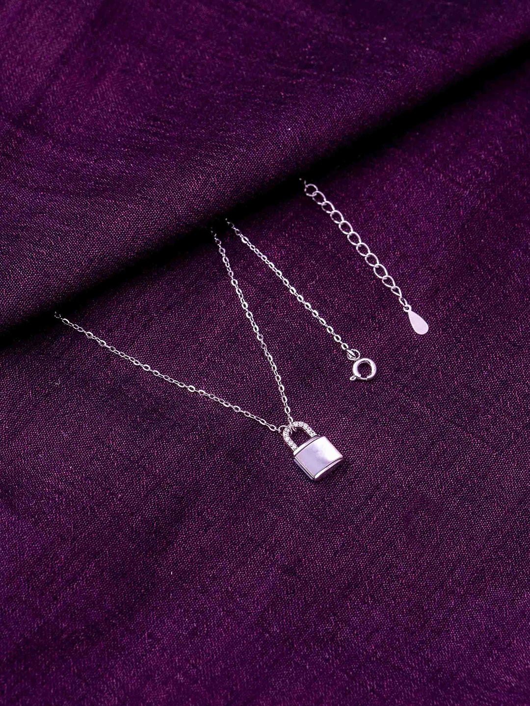 

STERLYN Rhodium-Plated Geometric Pendants with Chains, Silver
