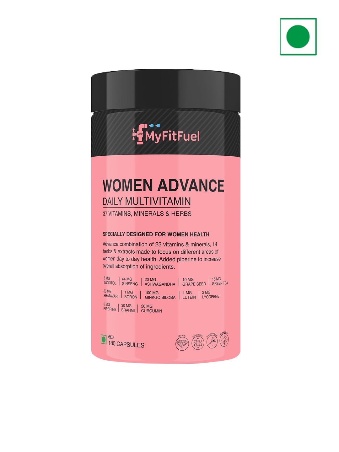 

MyFitFuel Women Advance Daily Essential Multivitamin -180 capsules, Pink