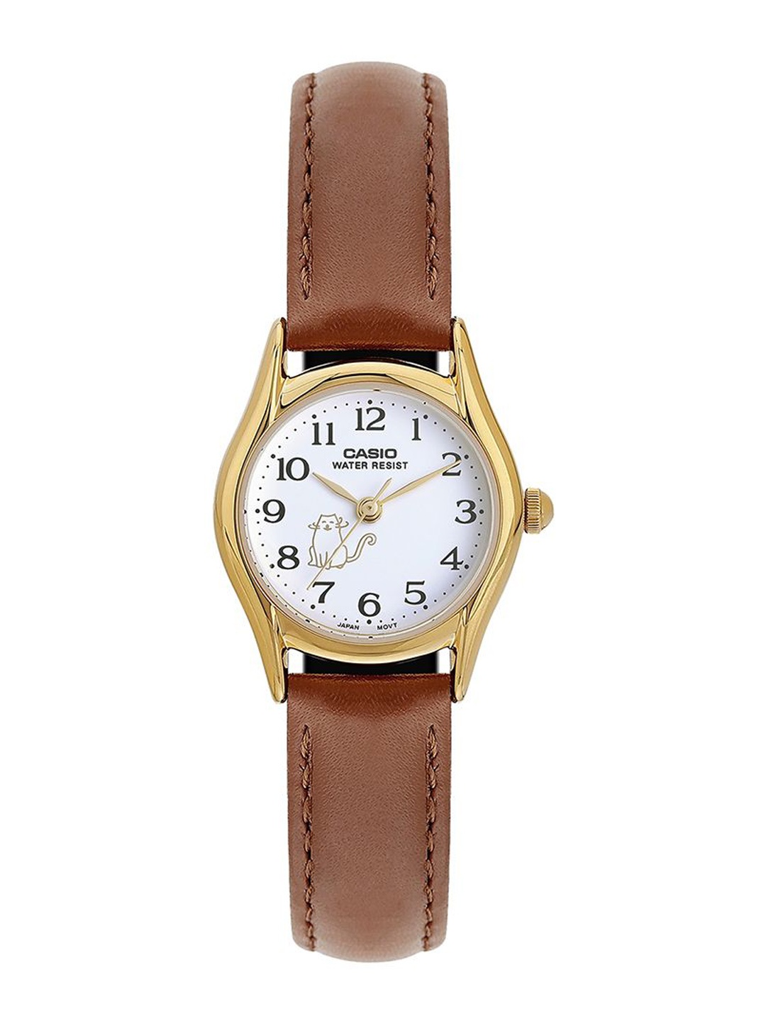 

CASIO Women Dial & Leather Cuff Straps Analogue Watch A2268, White