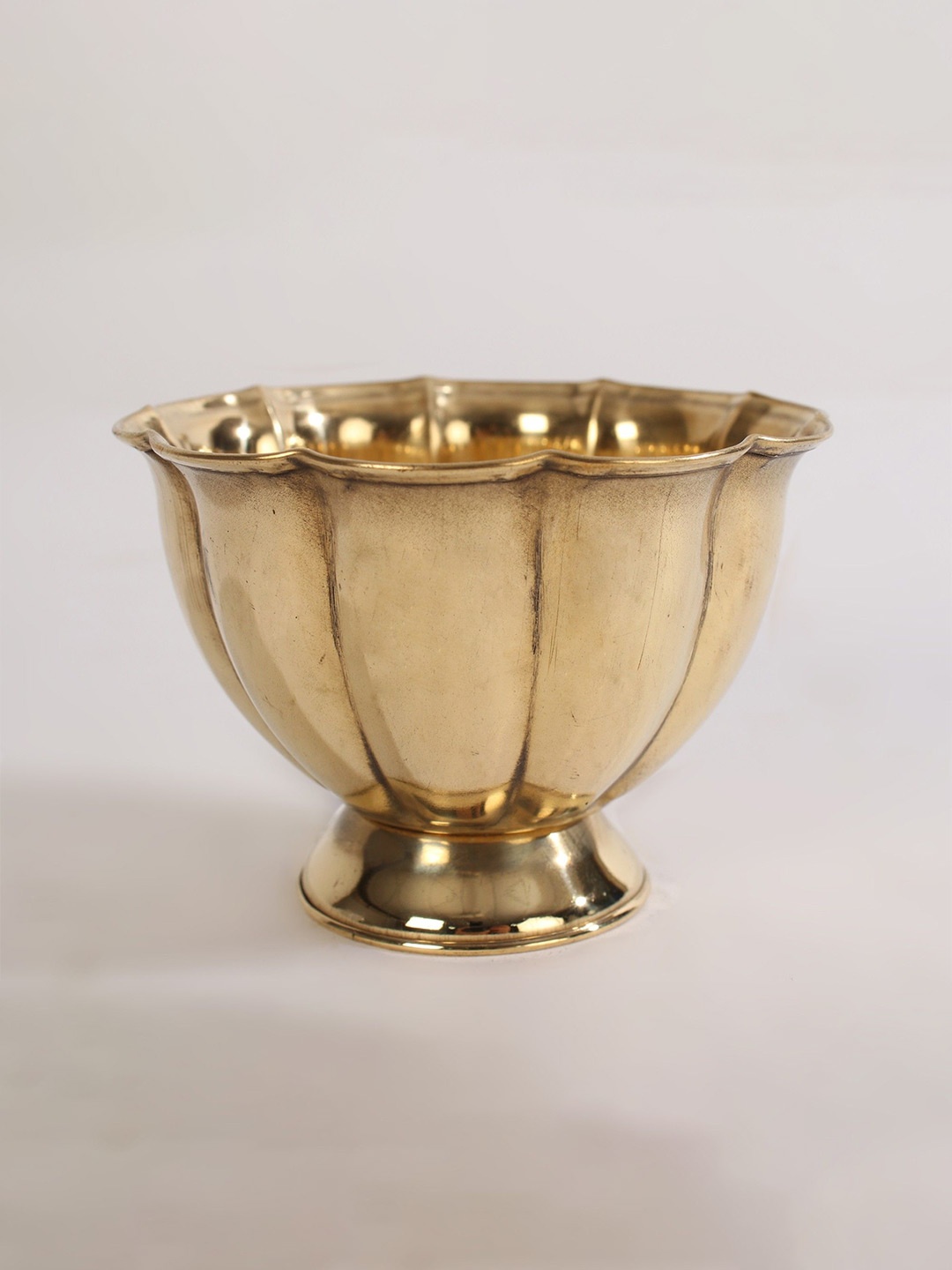 

Exotic India Gold-Toned Textured Brass Chandan Pela Bowl