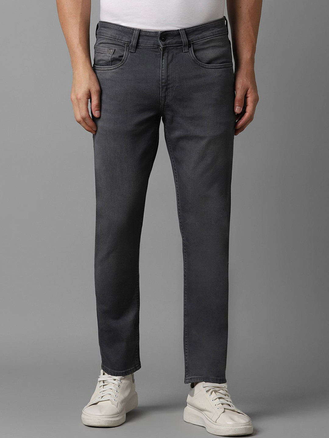 

Louis Philippe Jeans Men Low-Rise Heavy Fade Jeans, Grey