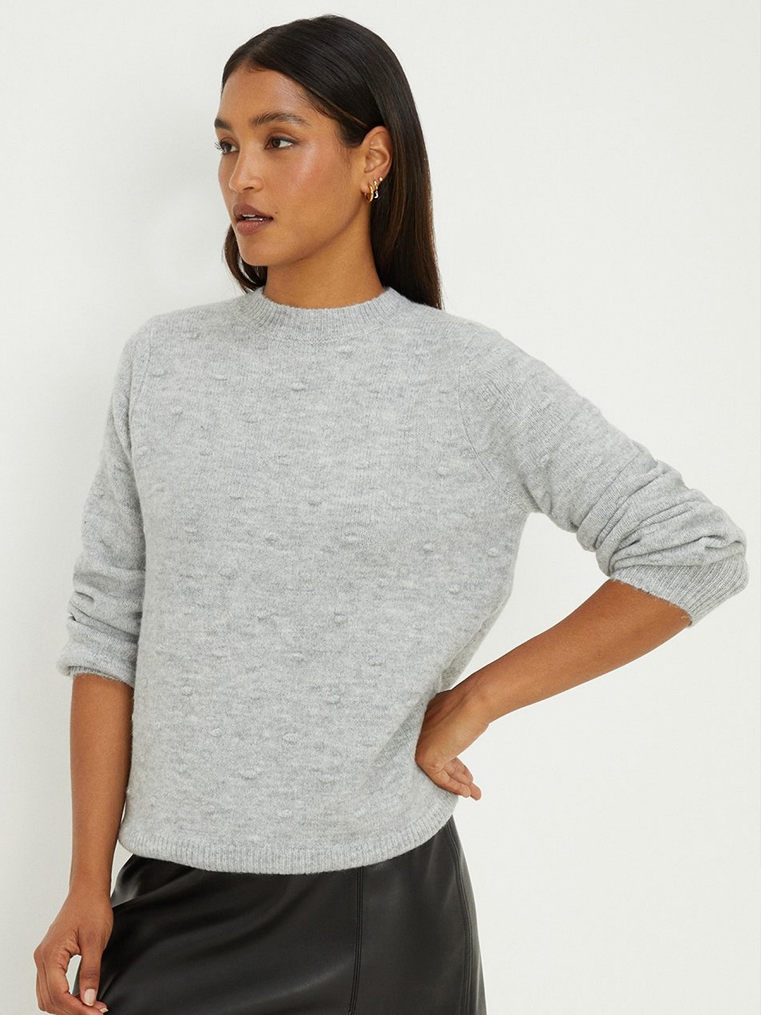 

DOROTHY PERKINS Round Neck Pullover, Grey melange