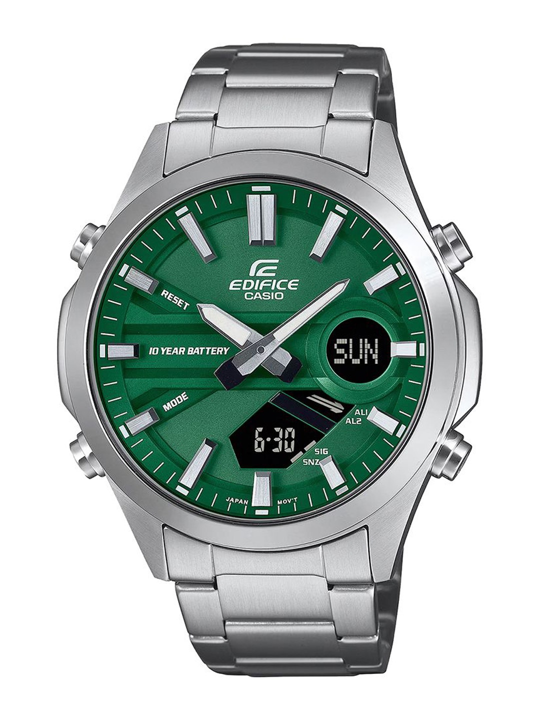 

CASIO Men Dial & Stainless Steel Cuff Straps Analogue and Digital Chronograph Watch ED626, Green