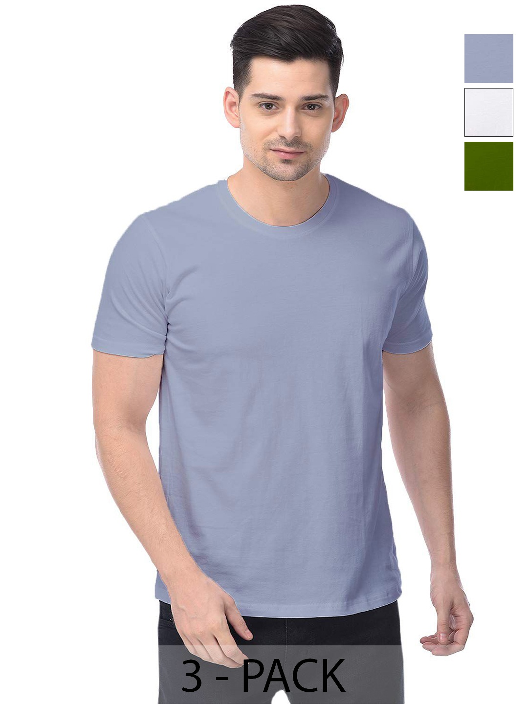 

COLOR CAPITAL Unisex Pack Of 3 Cotton T-Shirts, White