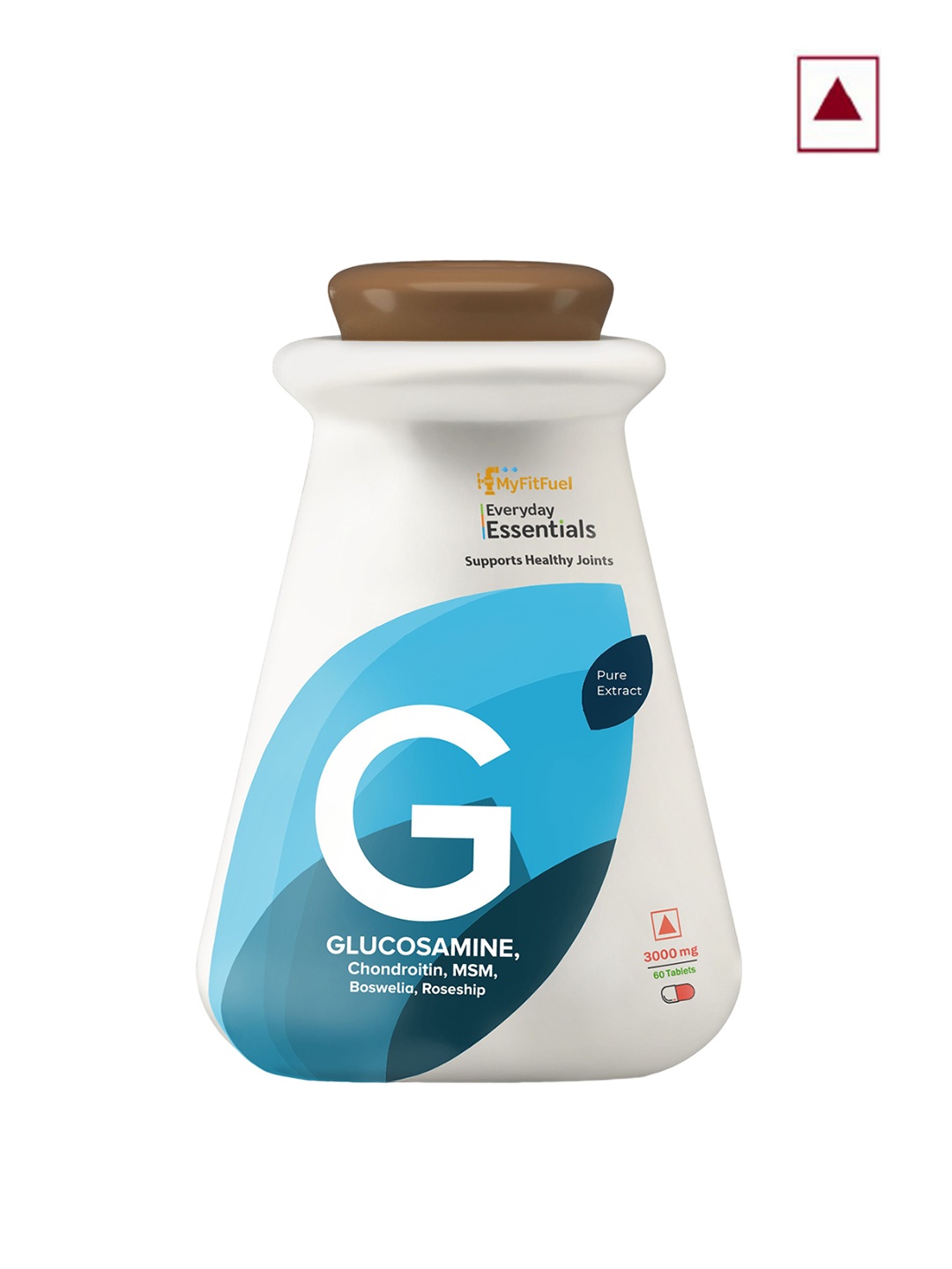 

MyFitFuel Everyday Essentials Glucosamine 3000mg - 60 Tablets, Cream