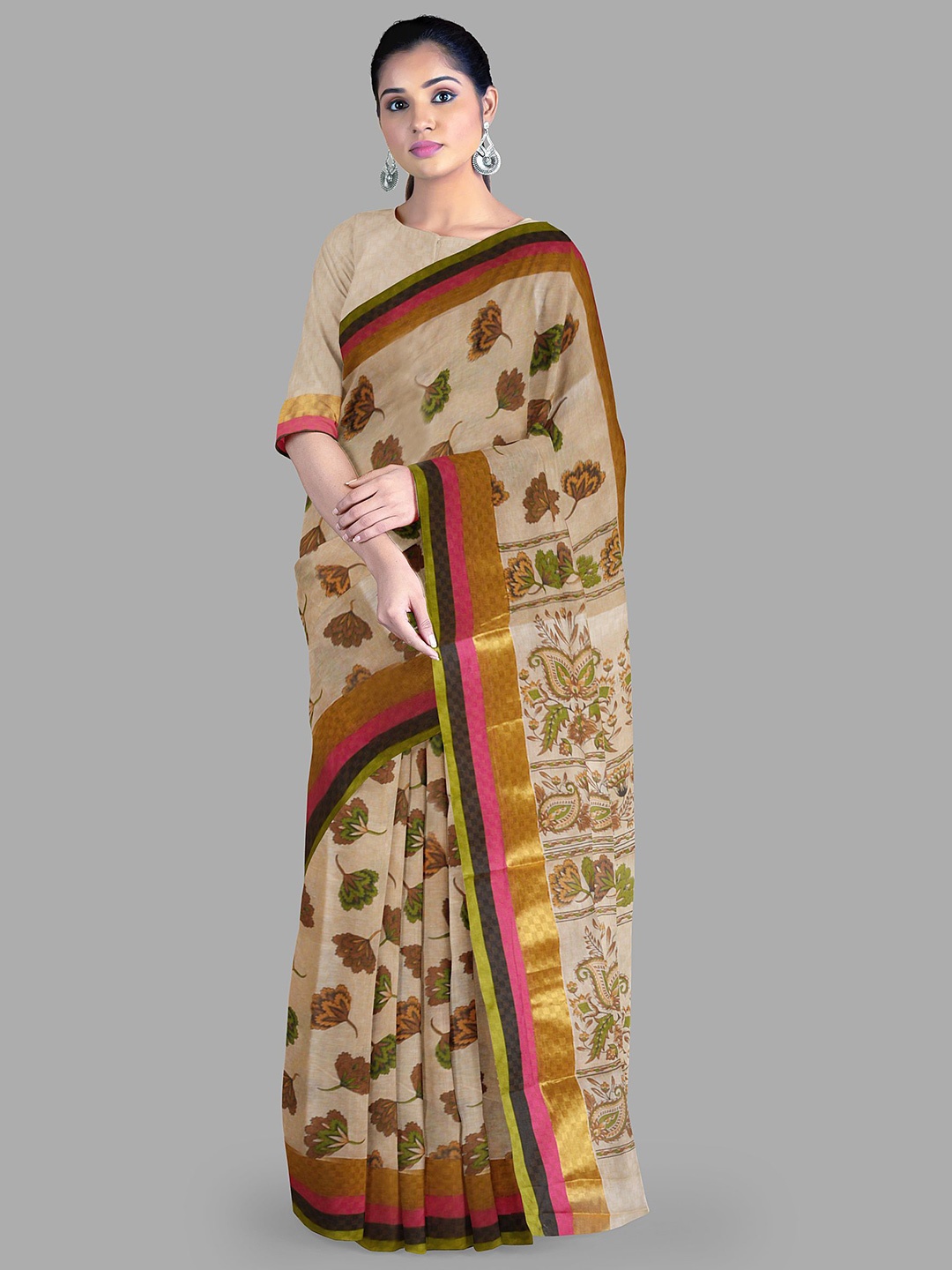 

The Chennai Silks Ethnic Motif Gadwal Saree, Brown