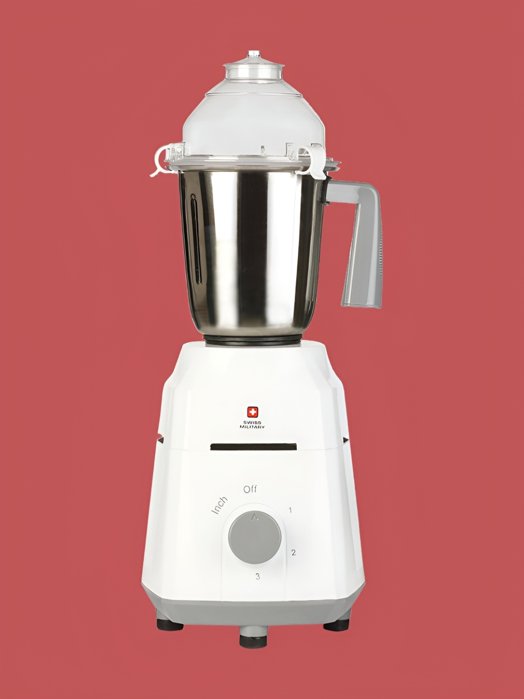 

SWISS MILITARY Magnifique White 1000 W Stainless Steel Juicer Mixer Grinder with 3 Jars, Grey