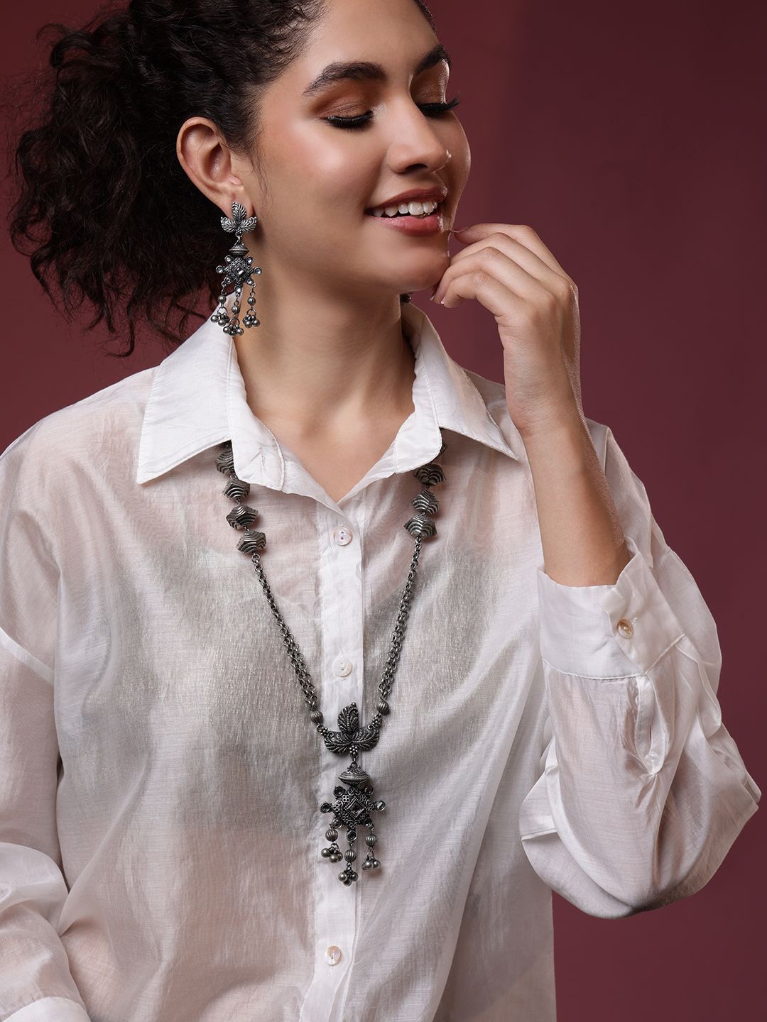 

PANASH Silver Plated Beaded Jewellery Set