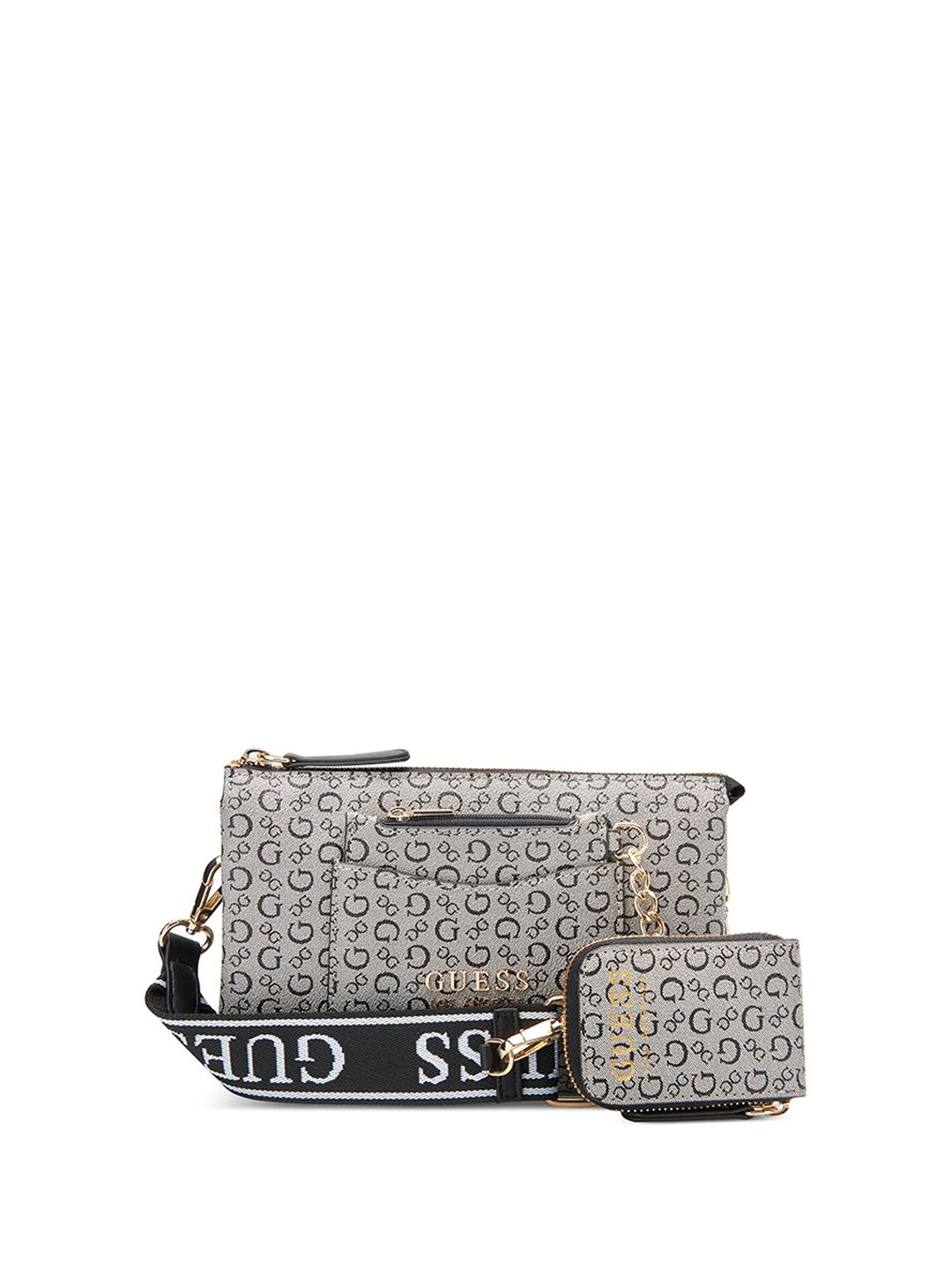 

GUESS Printed Structured Shoulder Bag, Grey