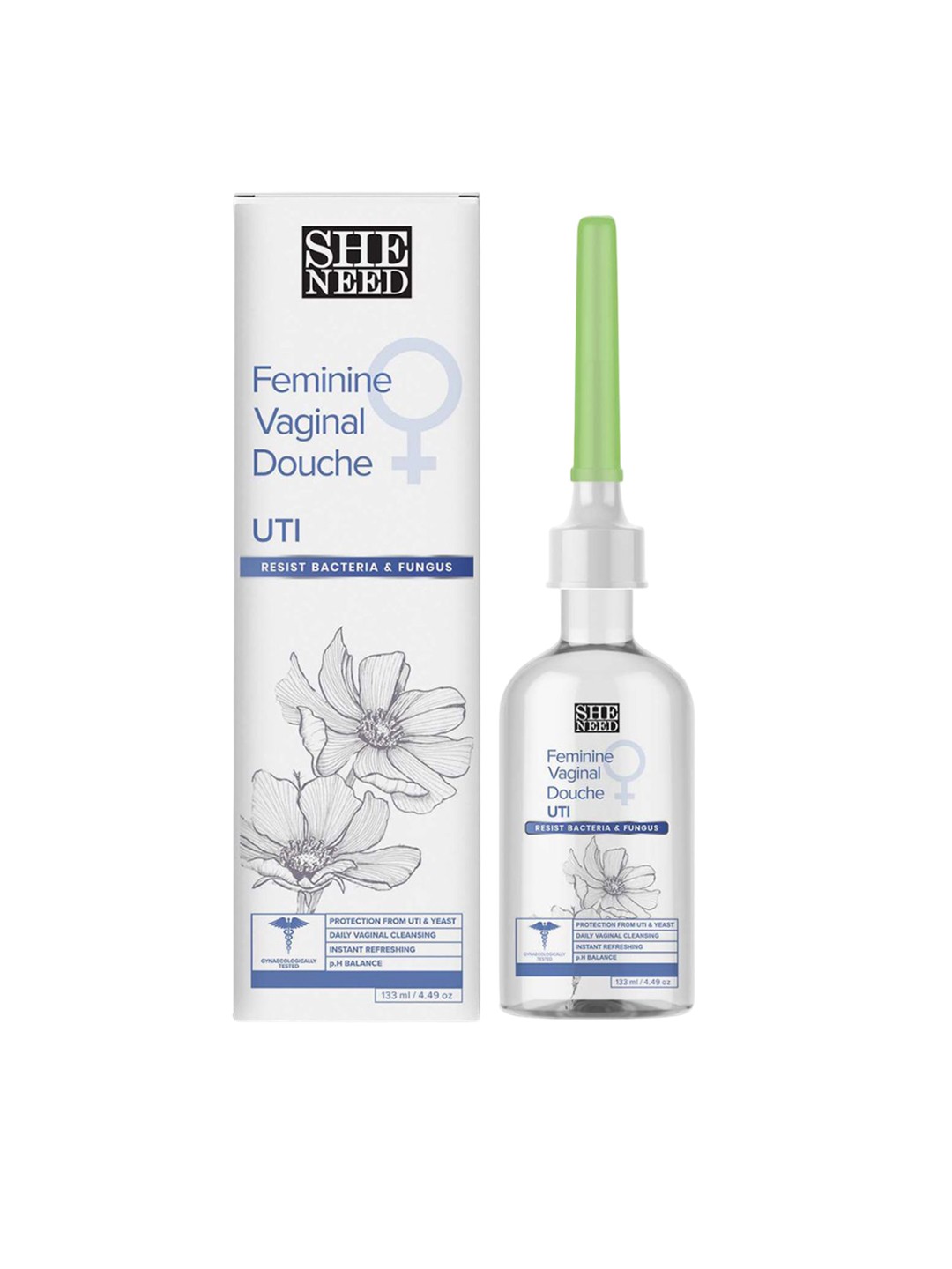 

SHENEED UTI Resist Bacteria & Fungus Feminine Vaginal Douche - 133ml, White