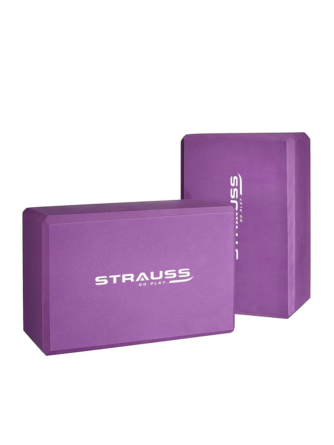 

STRAUSS Set Of 2 Printed Yoga Bricks, Purple