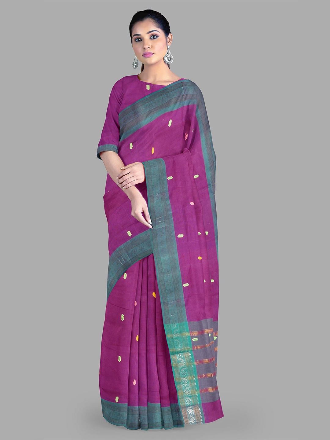 

The Chennai Silks Pure Cotton Chettinad Saree, Violet