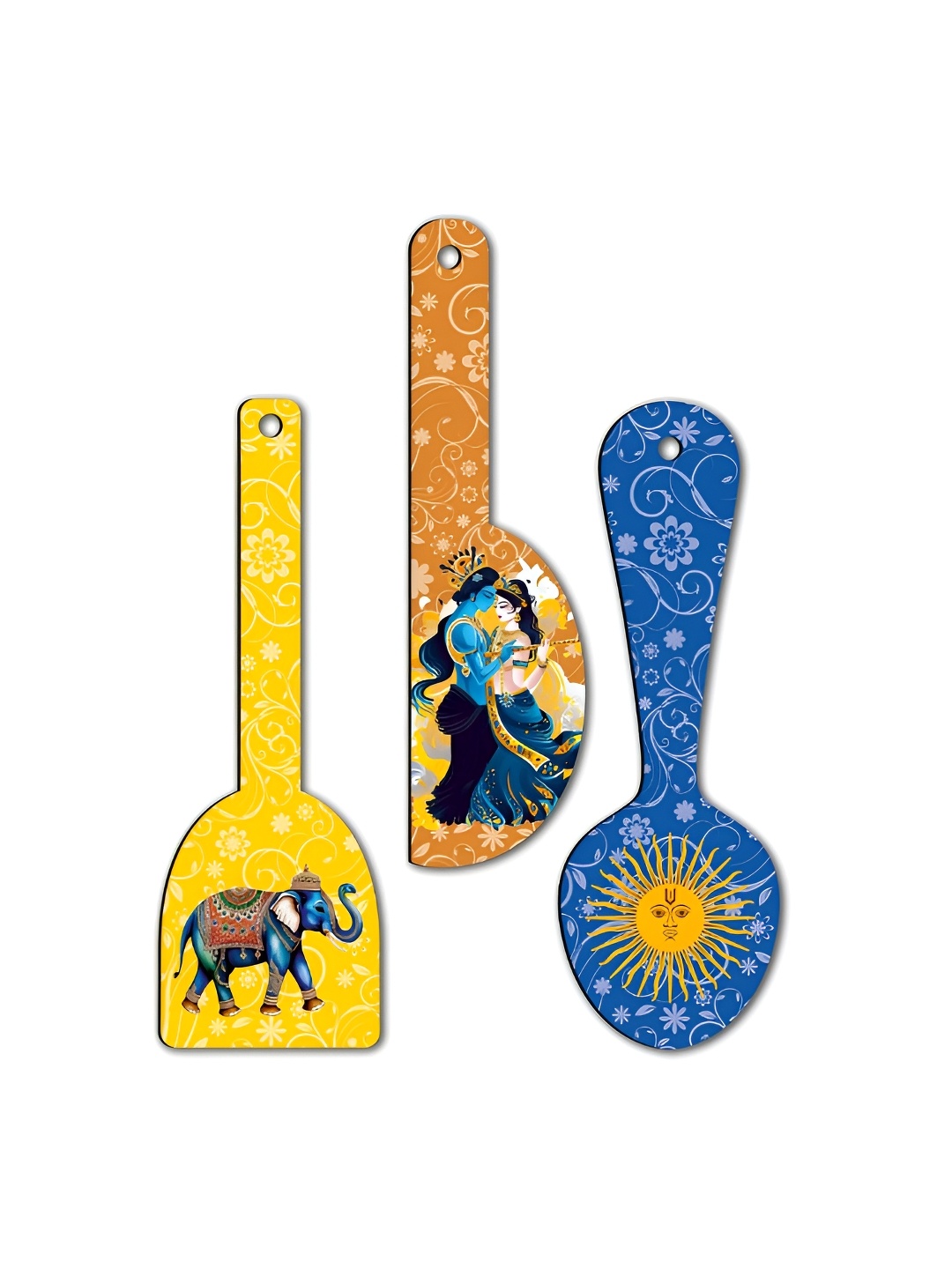 

CLAWCRAFTS Yellow & Brown 3 Pieces Religious Printed Wall Hangings
