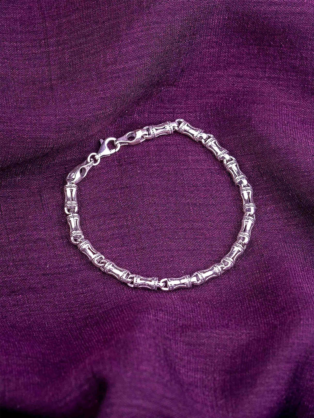 

STERLYN Women Sterling Silver Rhodium-Plated Link Bracelet
