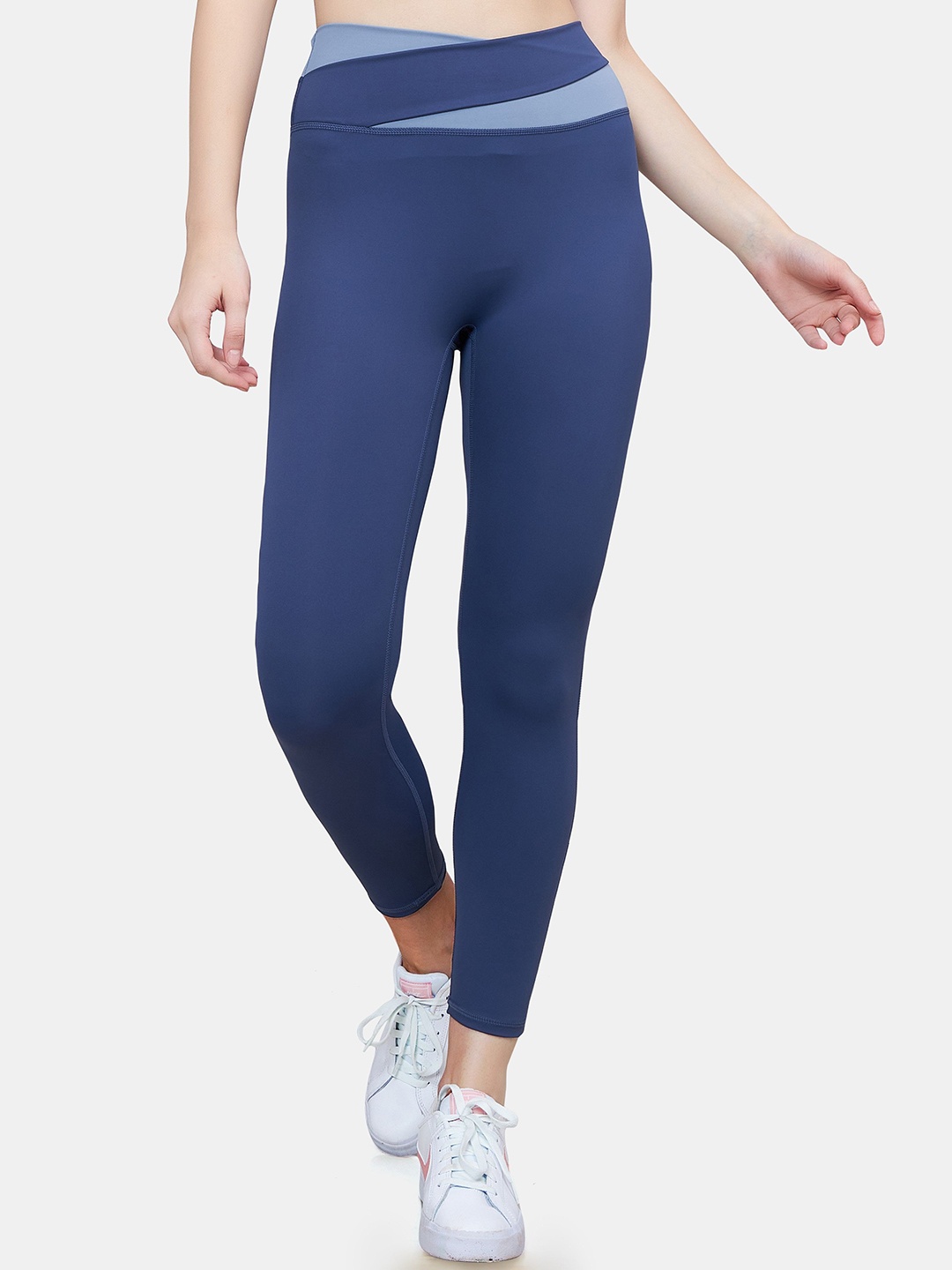 

PLUMBURY Women Ankle-Length Rapid Dry Sports Tights, Blue