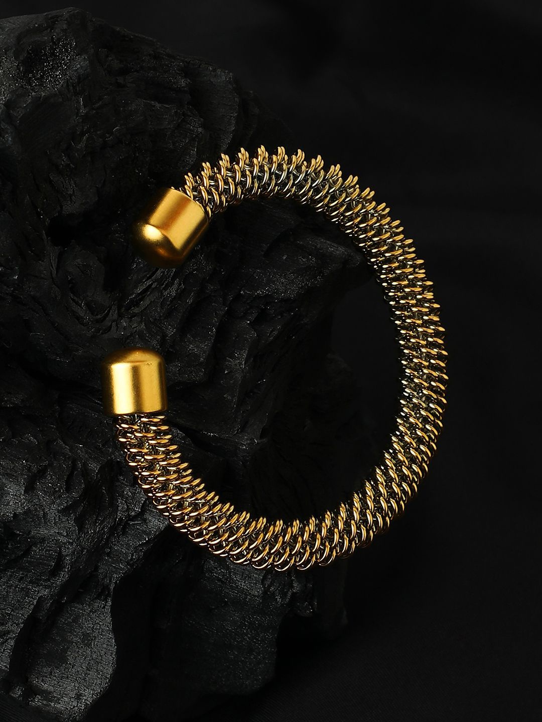 

French Accent Men Gold-Plated Cuff Bracelet