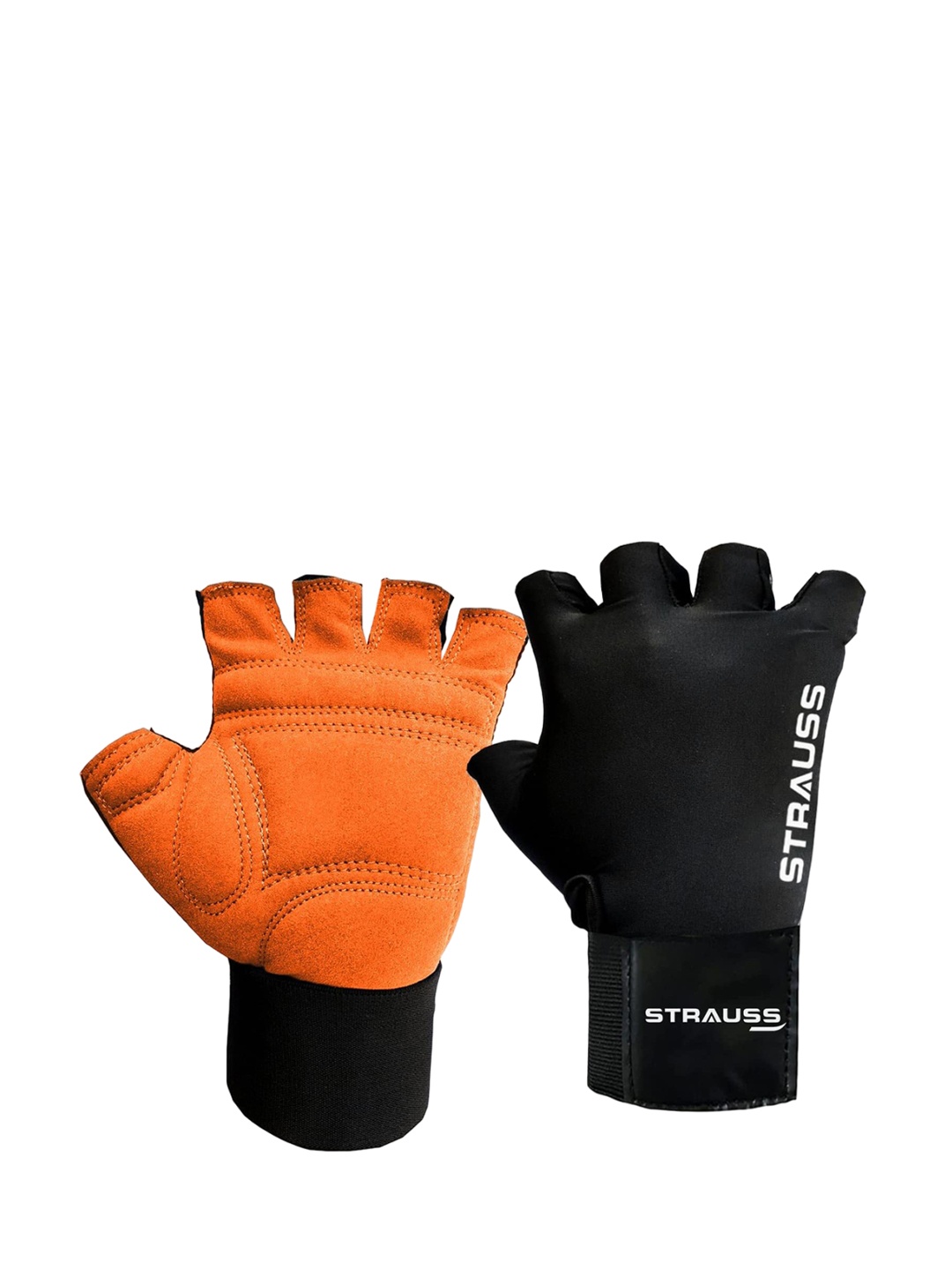 

STRAUSS Patterned Weight Lifting Fitness Gym Hand Gloves, Black