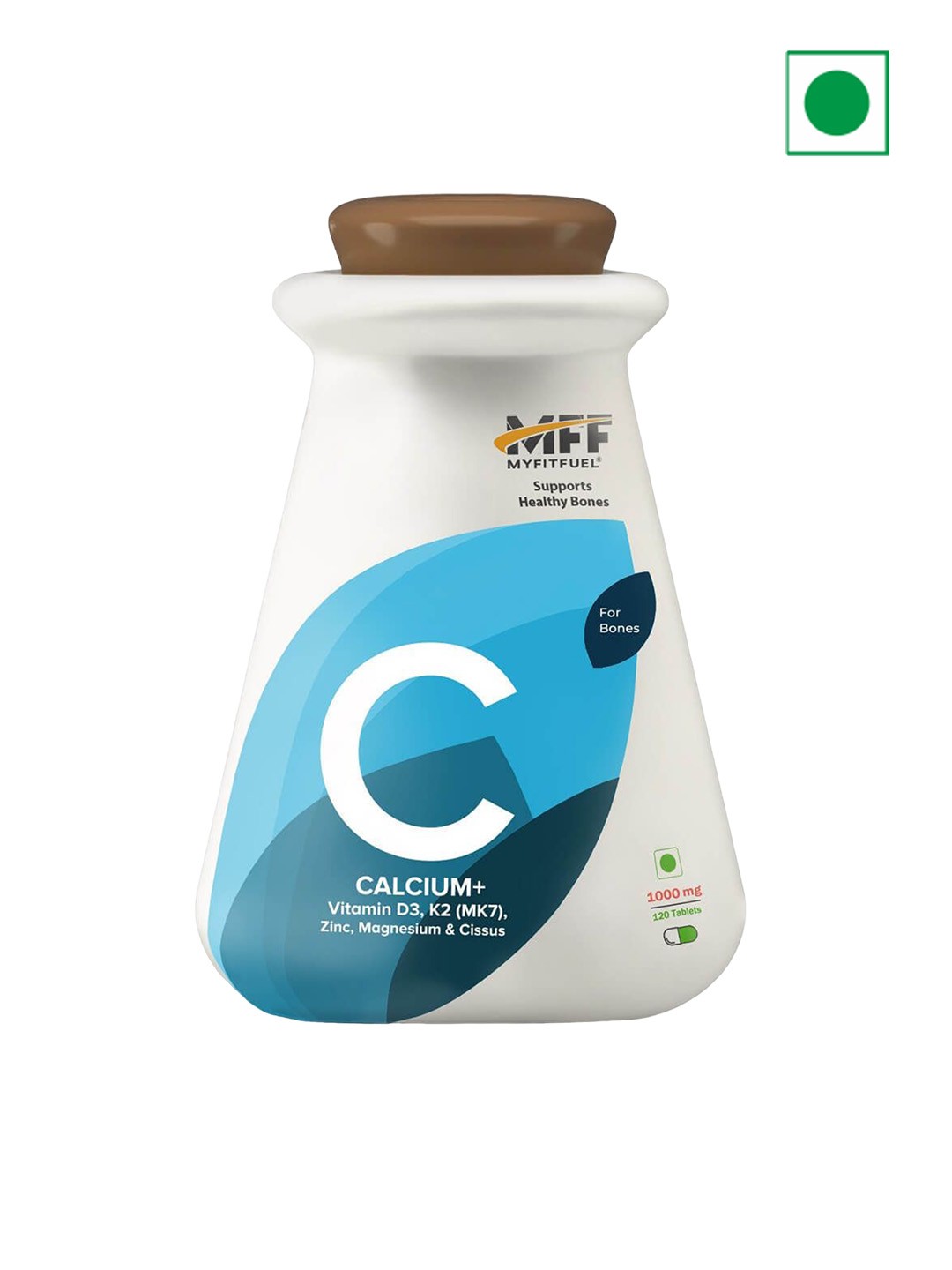 

MyFitFuel Calcium Vitamin D3, K2 (MK7), Zinc, Magnesium & Cissus-120 Capsules, Cream
