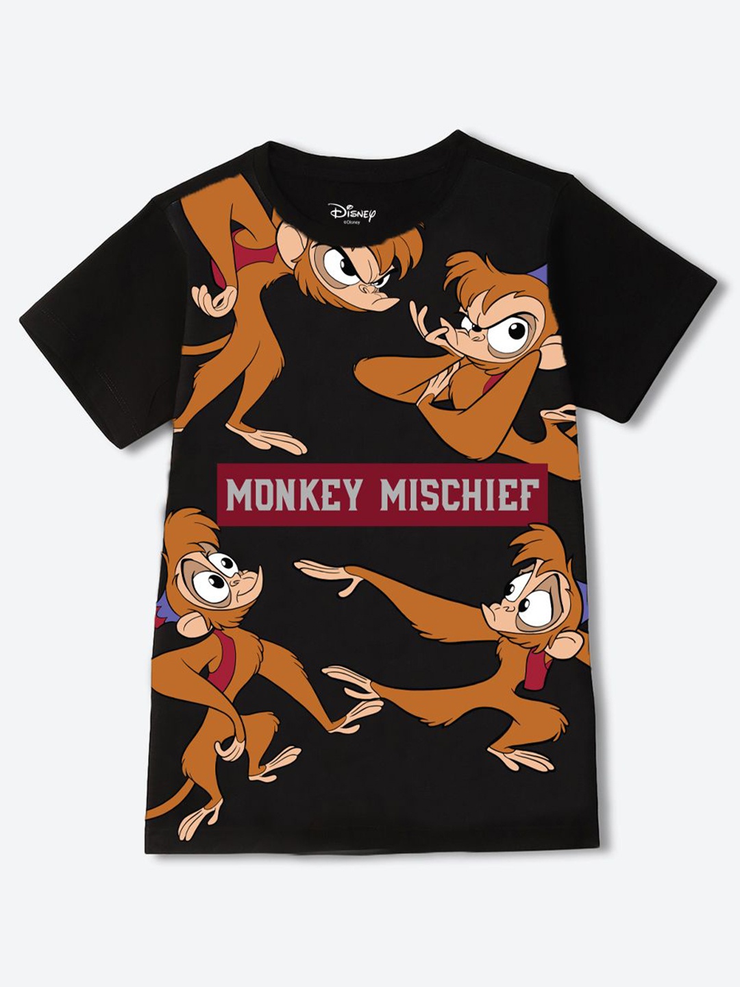 

YK Disney Boys Graphic Printed Round Neck Cotton T-shirt, Black
