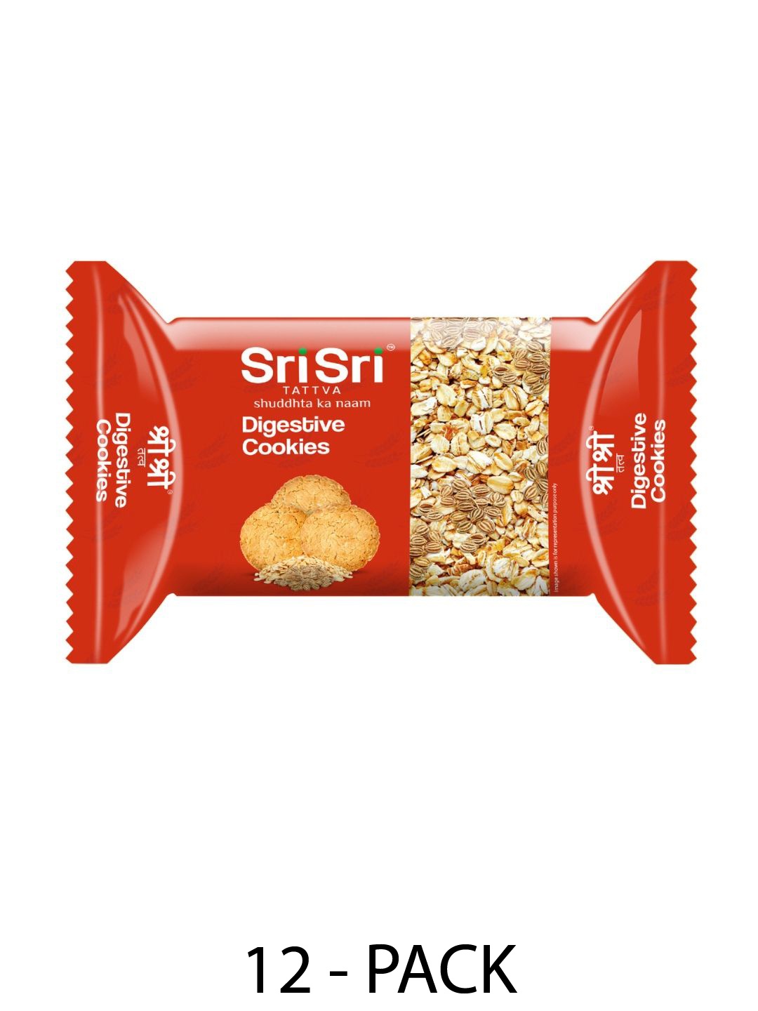 

Sri Sri Tattva Pack Of 12 Digestive Cookies - 50g Each, Red
