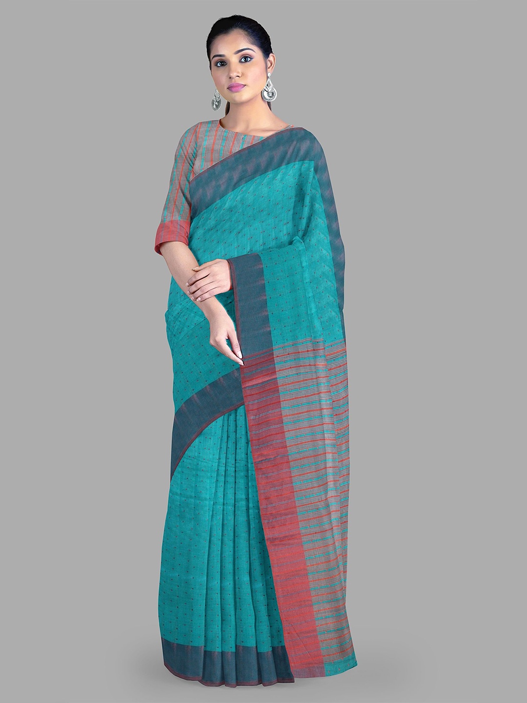 

The Chennai Silks Floral Printed Saree, Blue