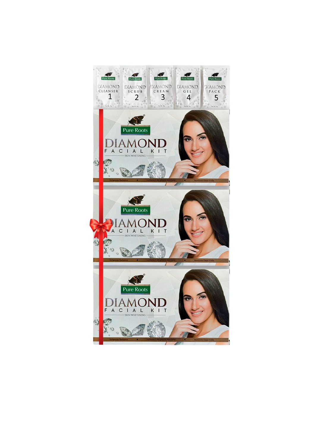 

pure roots Set Of 3 Diamond Facial Kit -50g Each, Silver