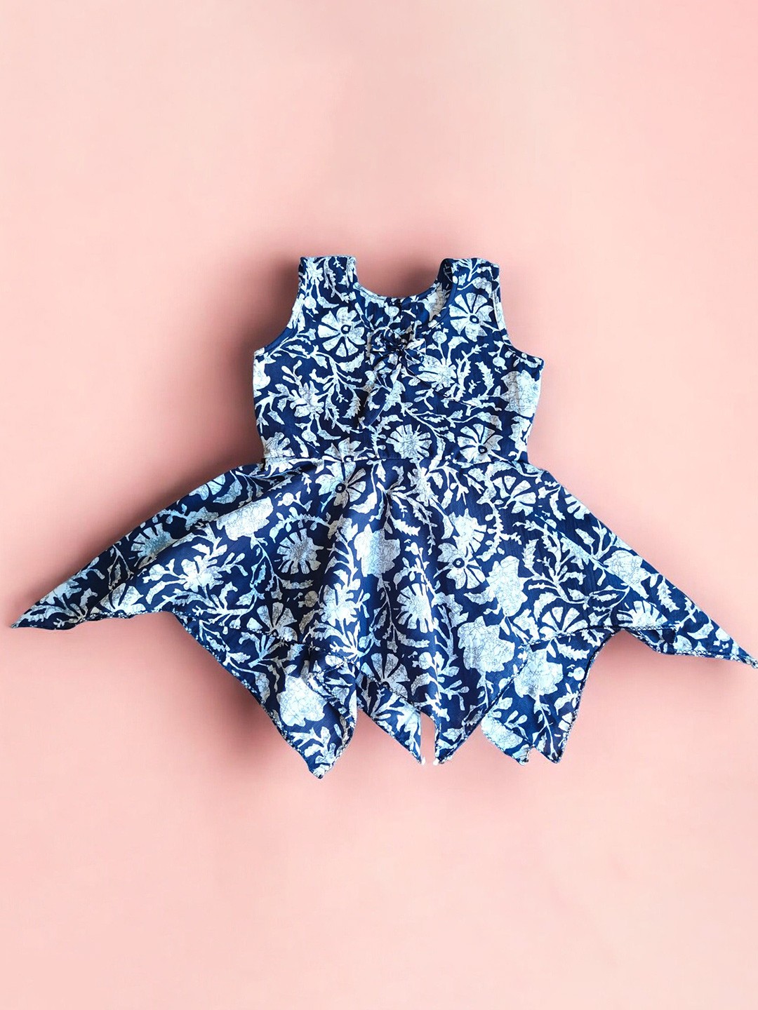 

LYTIX Floral Print Flared Sleeve Ruffled Fit & Flare Dress, Blue