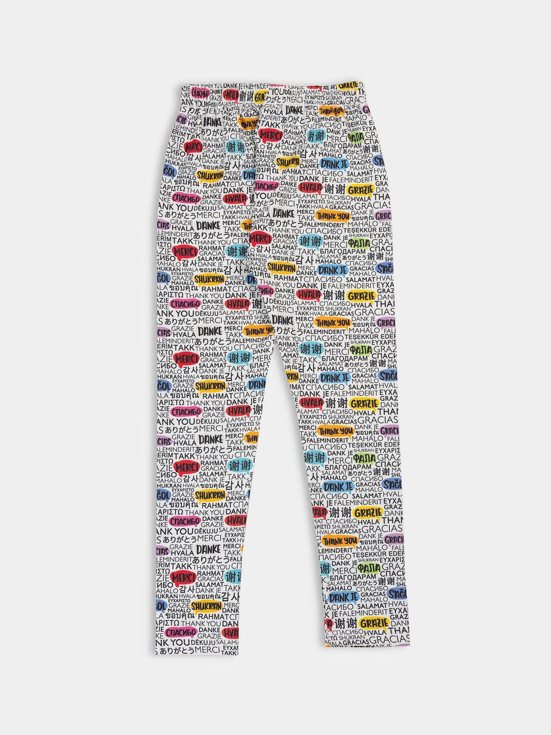 

PAMPOLINA Girls Allover Printed Cotton Ankle Length Leggings, White