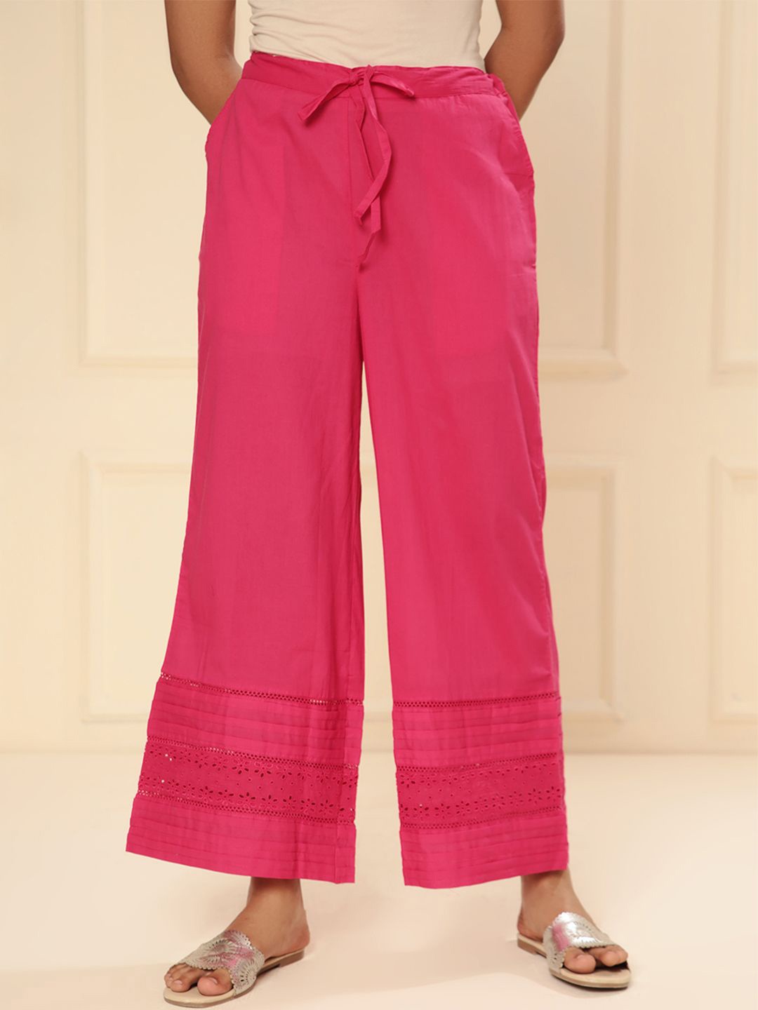 

ARAVALII Women Palazzos, Pink