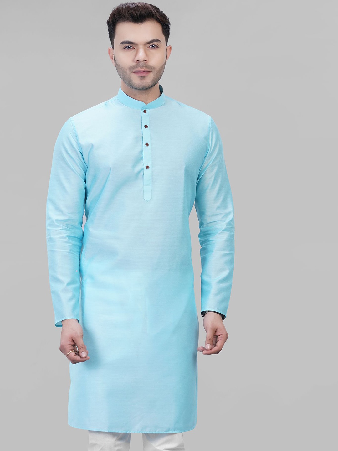 

LA'SCOOT Men Regular Kurta with Pyjamas, Blue