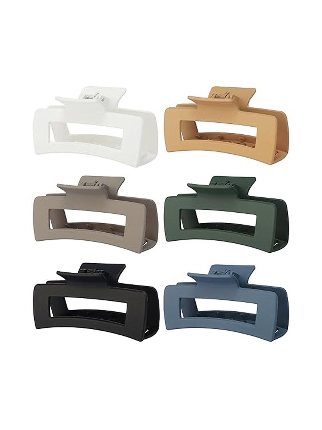 

Softwrap Set Of 6 Women Claw Clip, White