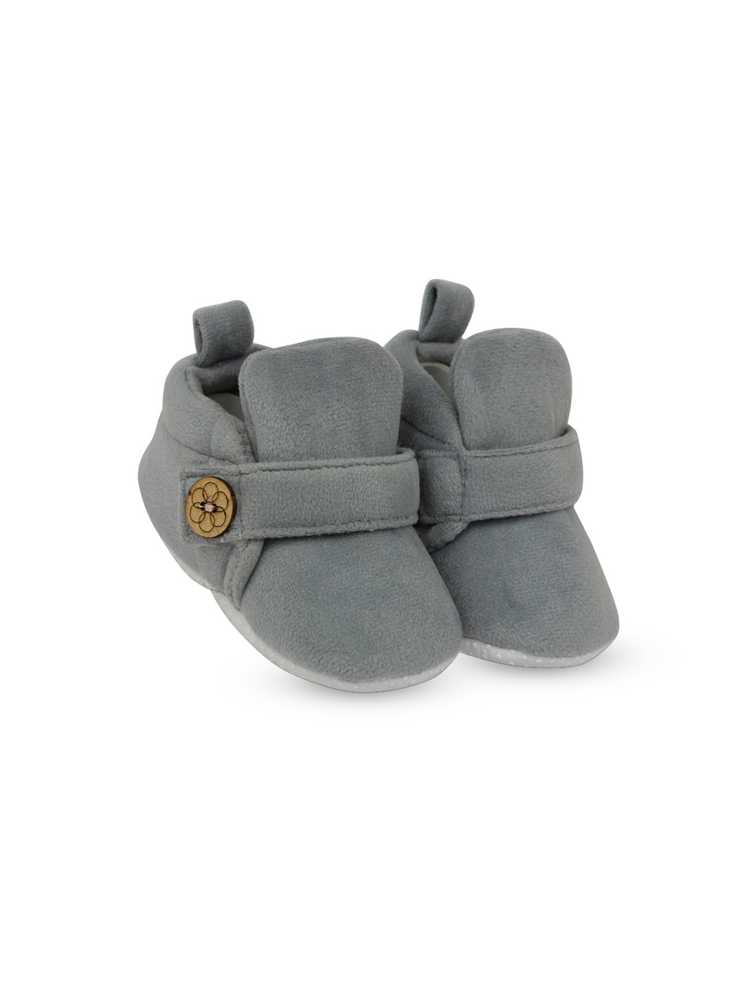 

NESKA MODA Unisex Kids Velvet Booties, Grey