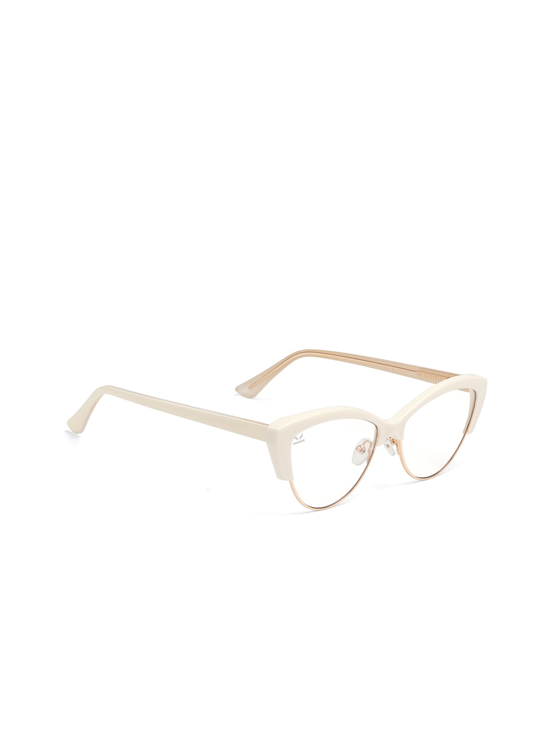 

PERKEY Women Half Rim Cateye Frames, Transparent