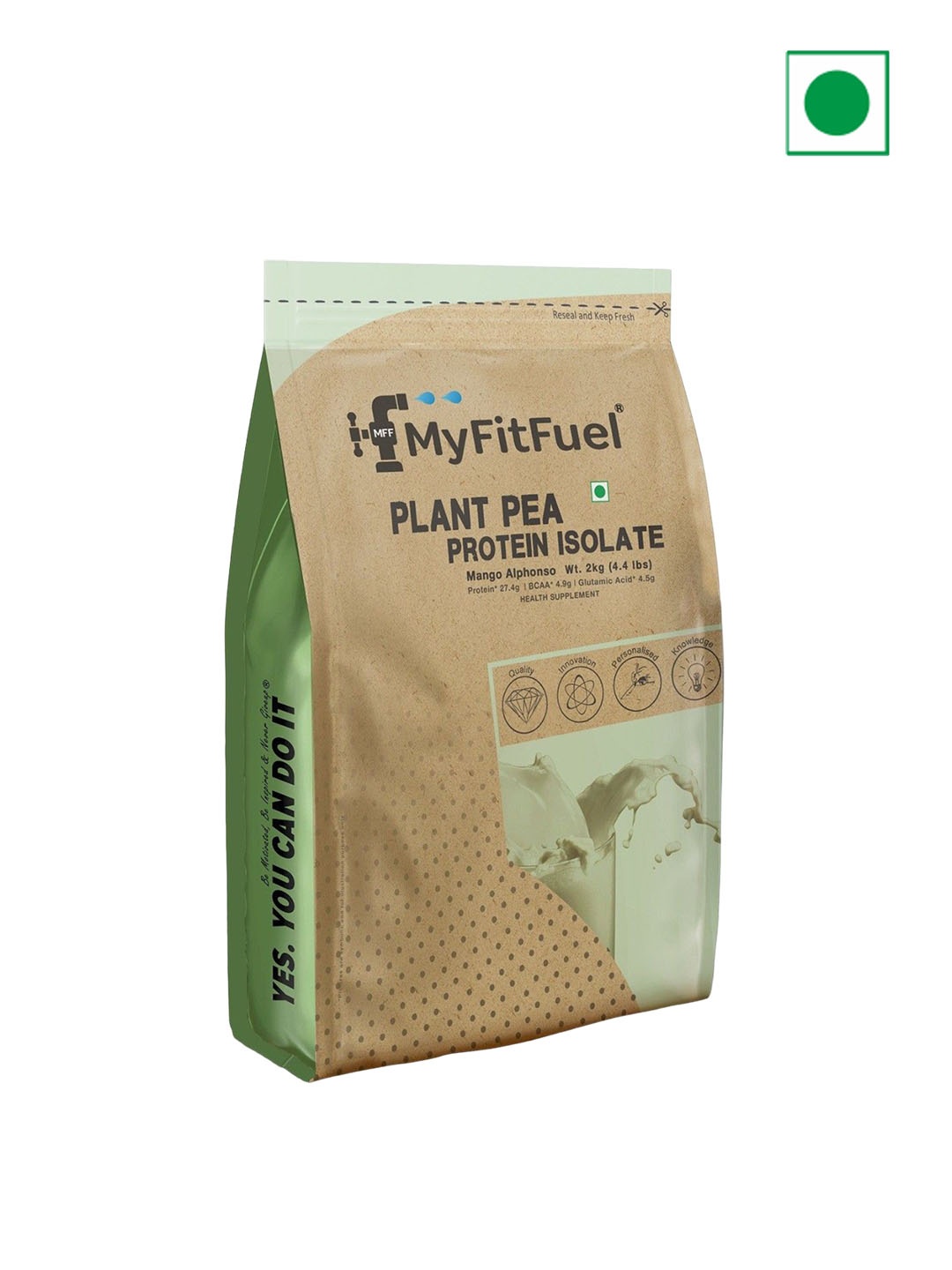 

MyFitFuel Plant Pea Protein Isolate - 2Kg - Mango Alphonso, Cream