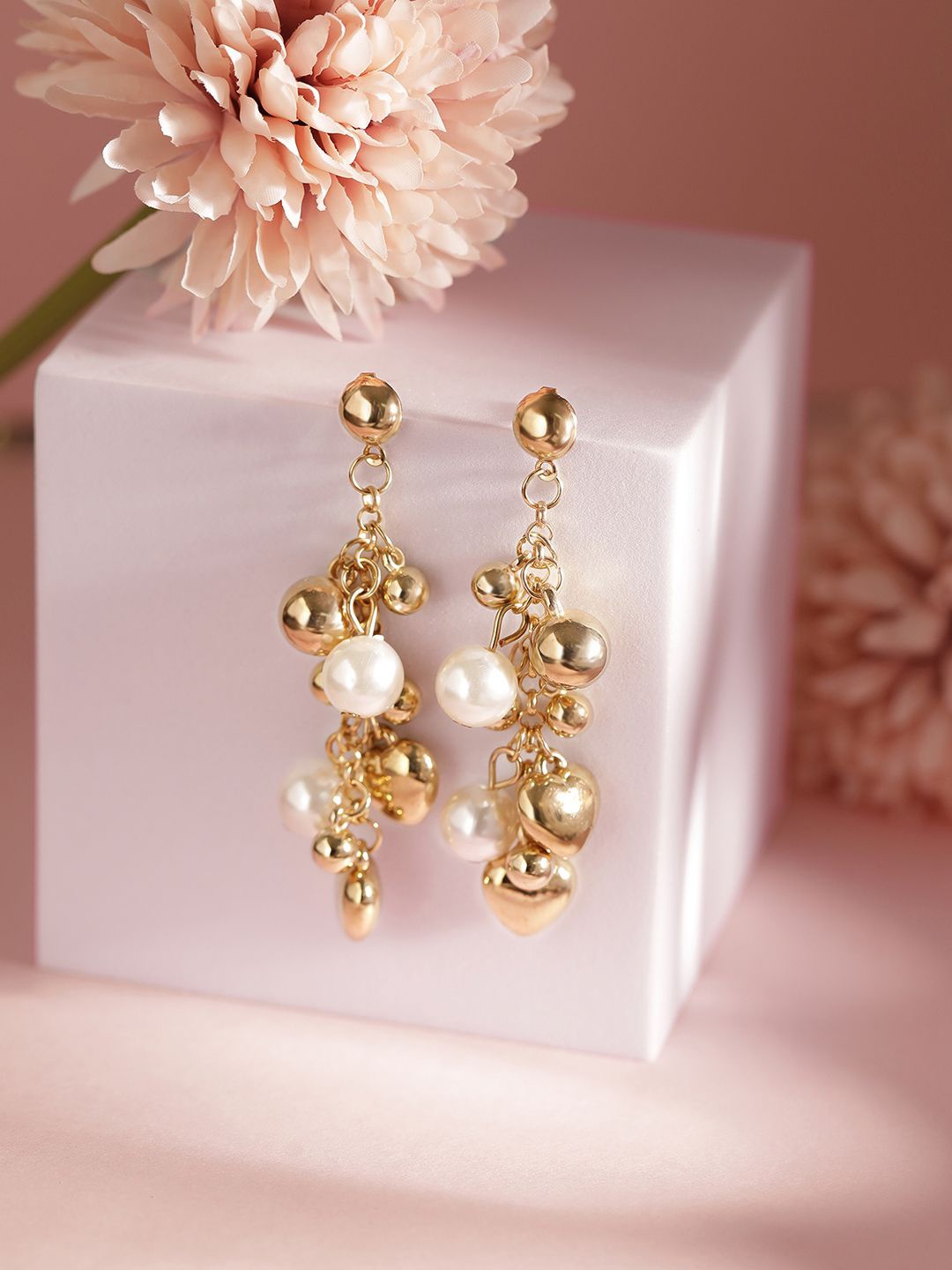 

Priyaasi Gold-Plated Pearls Drop Earrings