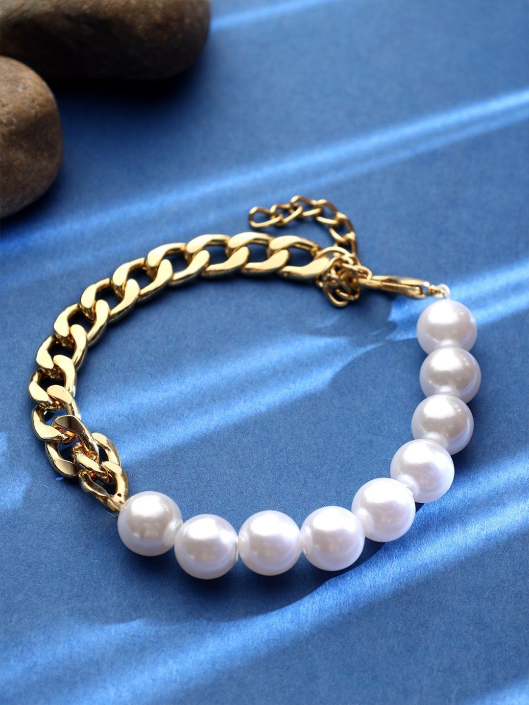 

KACY Gold-Plated Pearl Beaded Link Bracelet
