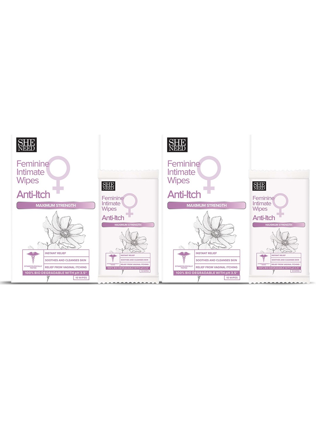 

SHENEED Feminine Intimate Wipes 20 Wipes, White