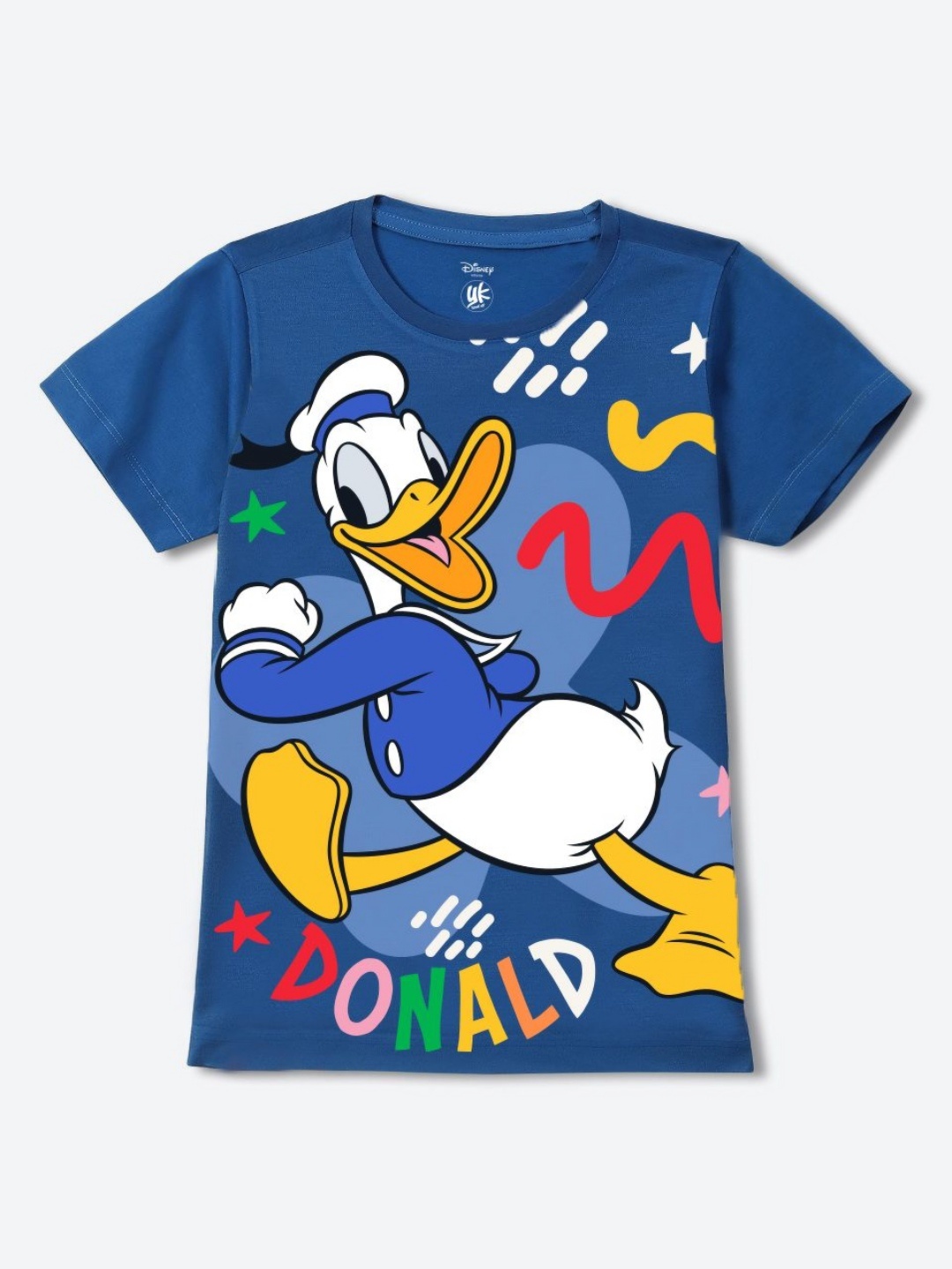 

YK Disney Boys Graphic Printed Round Neck Cotton T-shirt, Blue