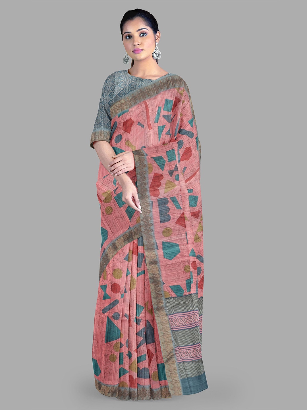 

The Chennai Silks Floral Zari Banarasi Saree, Pink