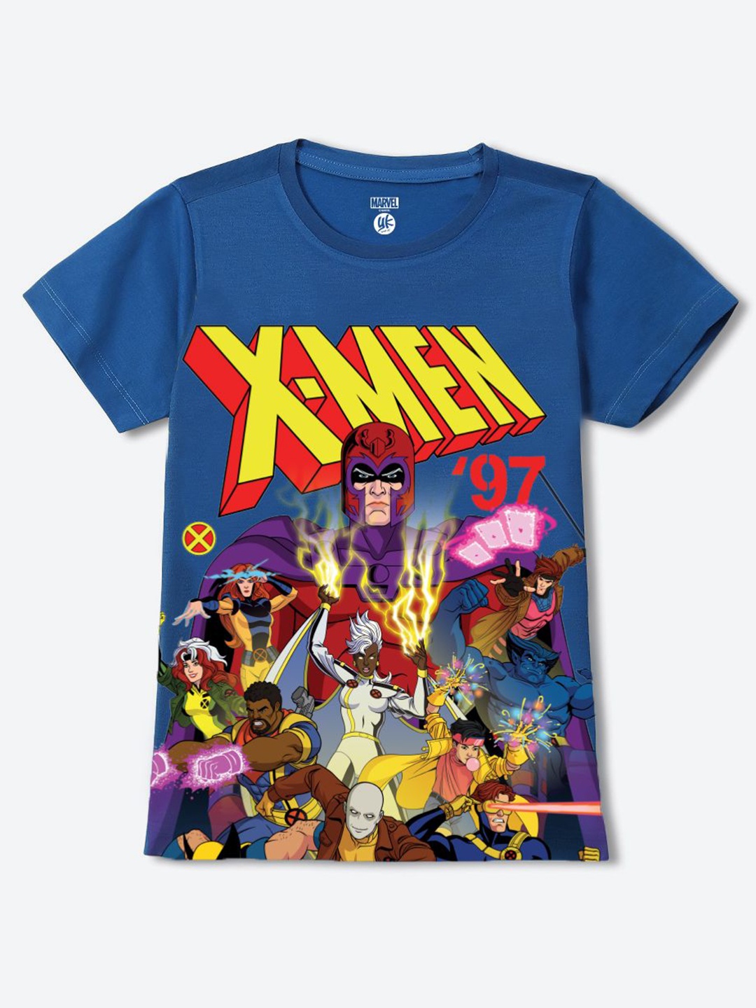

YK Marvel Boys Graphic Printed Round Neck Cotton T-shirt, Blue