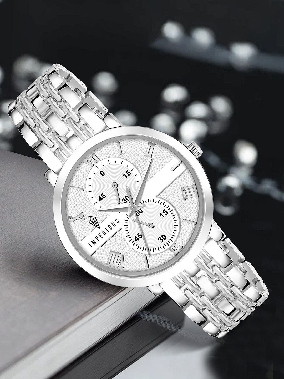 

Imperious- The Royal Way Women Embellished Dial & Stainless Steel Straps Analogue Watch IMP-WHITE-1089, Silver