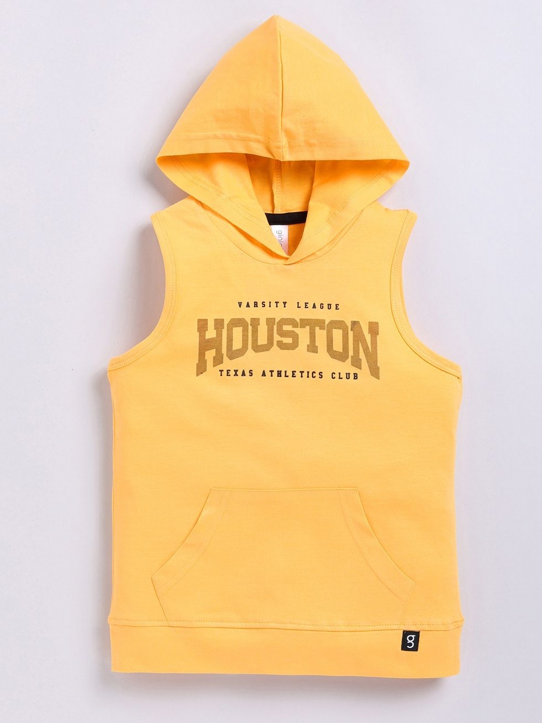

Ginie Boys Typography Printed Hood Cotton T-Shirt, Yellow