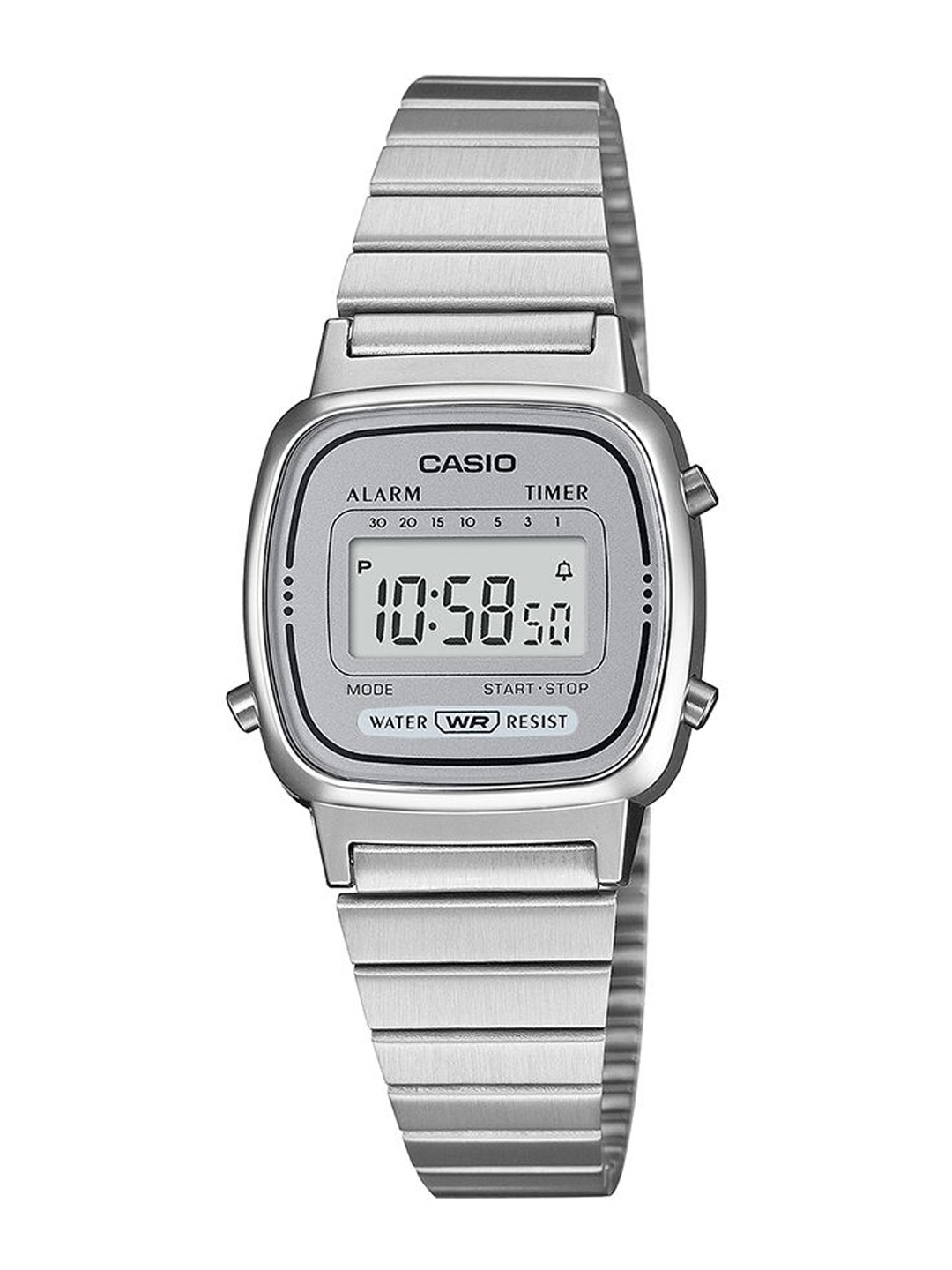 

CASIO Women Dial & Stainless Steel Cuff Straps Digital Watch D342, Silver