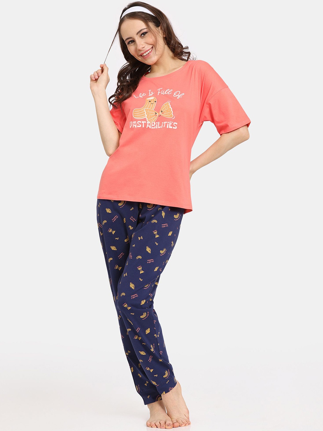 

Rosaline by Zivame Women Printed Night suit, Pink
