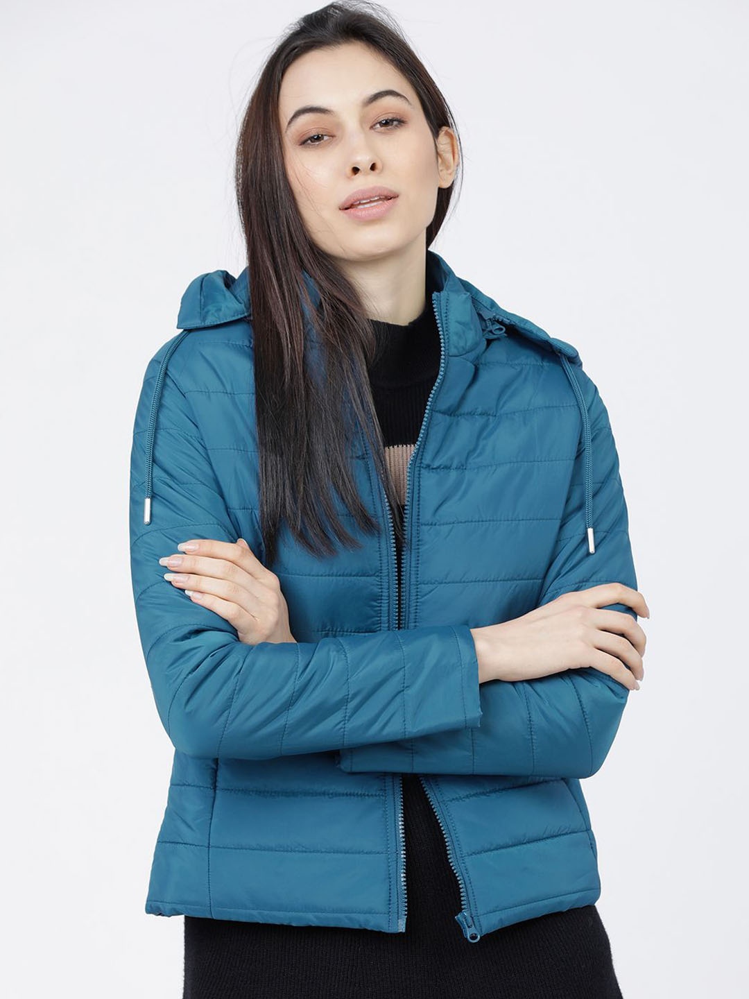 

Tokyo Talkies Women Open Front Jacket, Teal