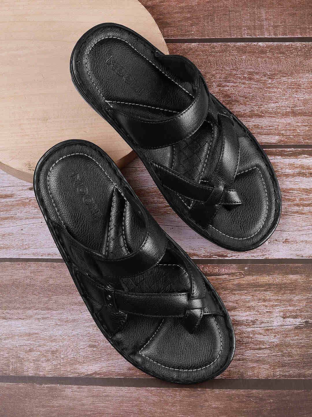 

Mochi Men Leather Comfort Sandals, Black