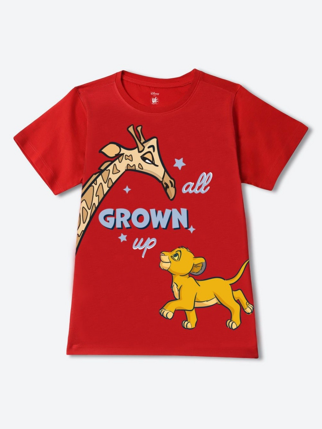 

YK Disney Boys Graphic Printed Round Neck Cotton T-Shirt, Red