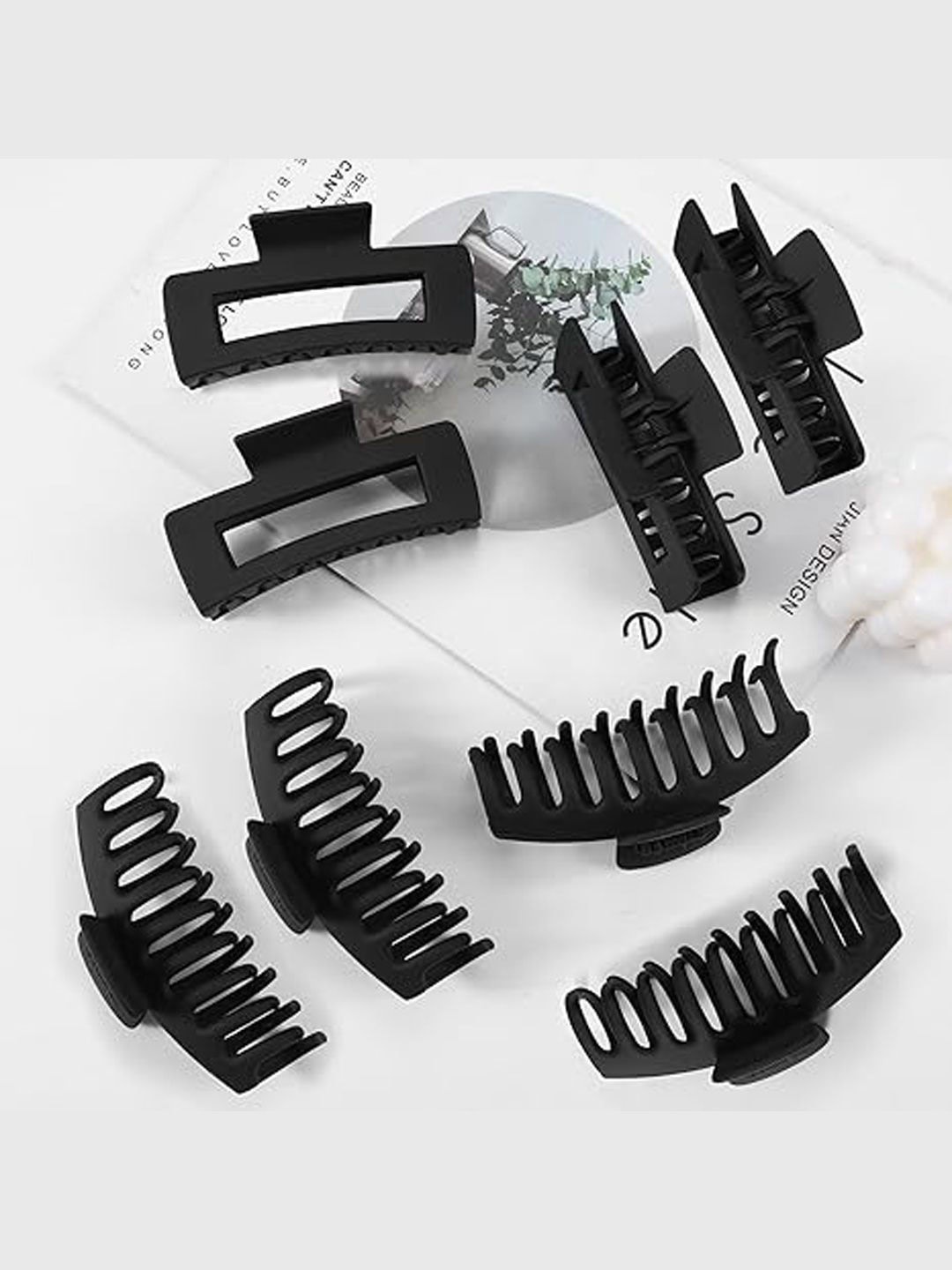 

Softwrap Set Of 8 Women Claw Clip, Black