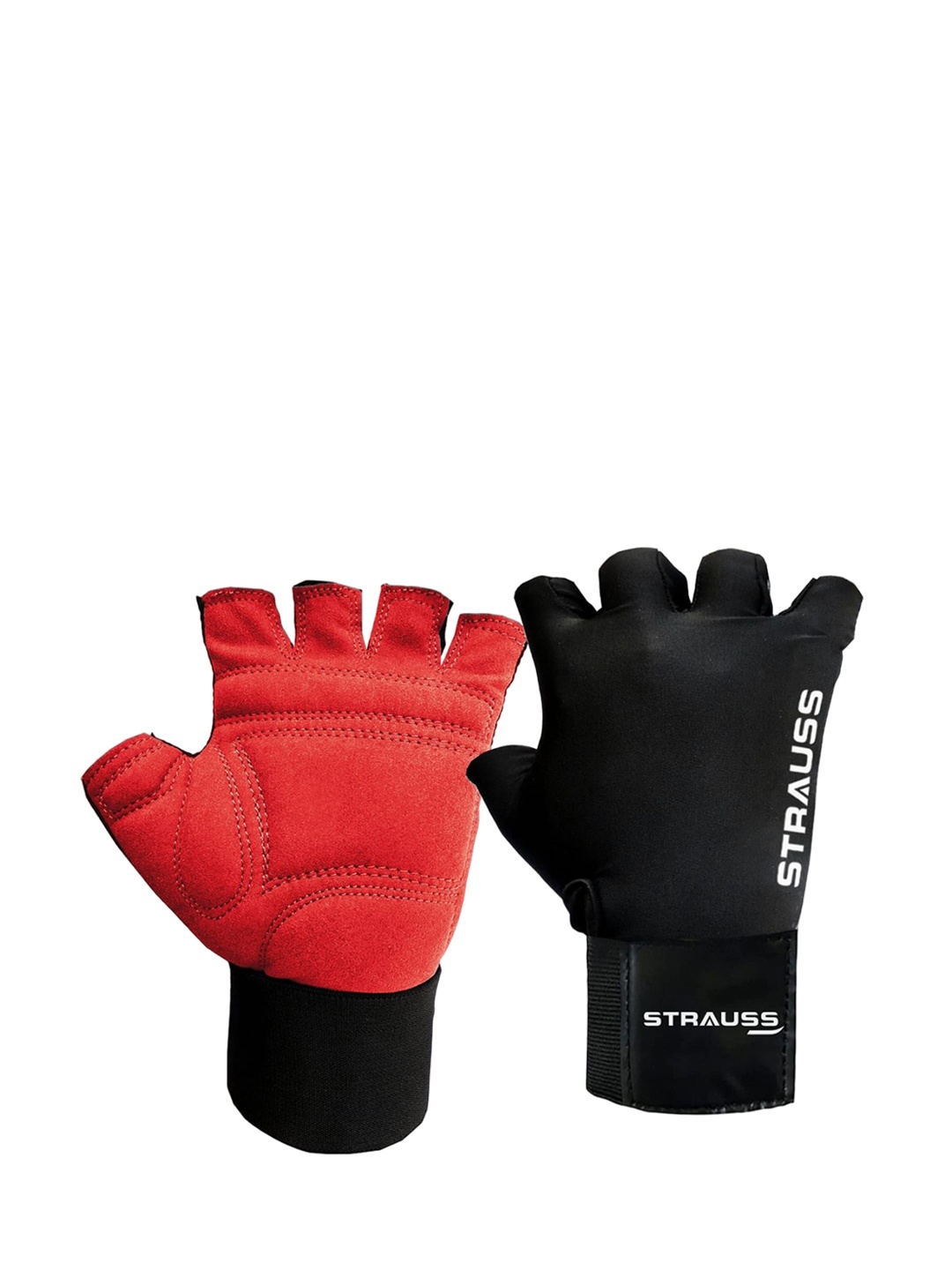 

STRAUSS Patterned Weight Lifting Fitness Gym Hand Gloves, Black